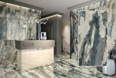 Kinara-importación-y-venta-porcelanato-y-cerámica-formato-grande-80x160cm-VESTIGE porcelanato y cerámica formato grande en lobby piso pared