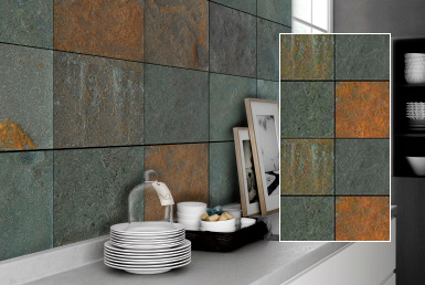 Kinara-distribución-y-venta-piedra-natural-30X30cm-interior-exterior-VERDE-ORO cocina mesón color blanco cuadros decorativos con pared con piedra rustica tipo fachaleta