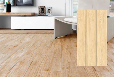 Kinara-importación-y-venta-porcelanato-tipo-madera-23x120-cm-MAKAI-STRAW sala moderna mesa madera sillon moderno color beige piso porcelanato tipo madera