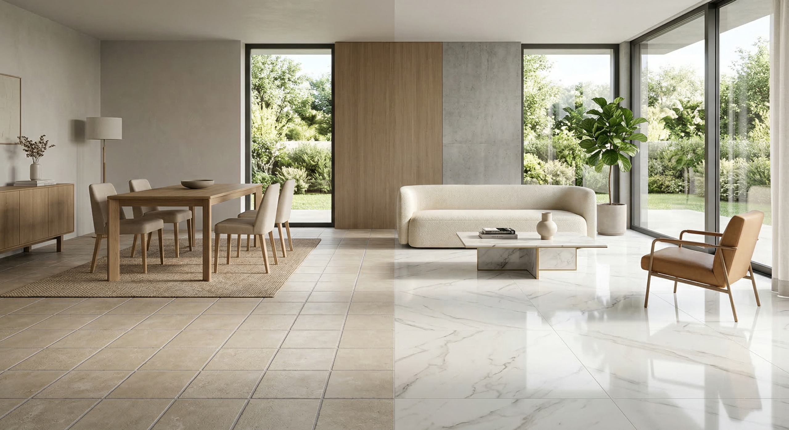 Comparativa-Porcelanato comparación cerámica vs porcelanato en pisos interiores
