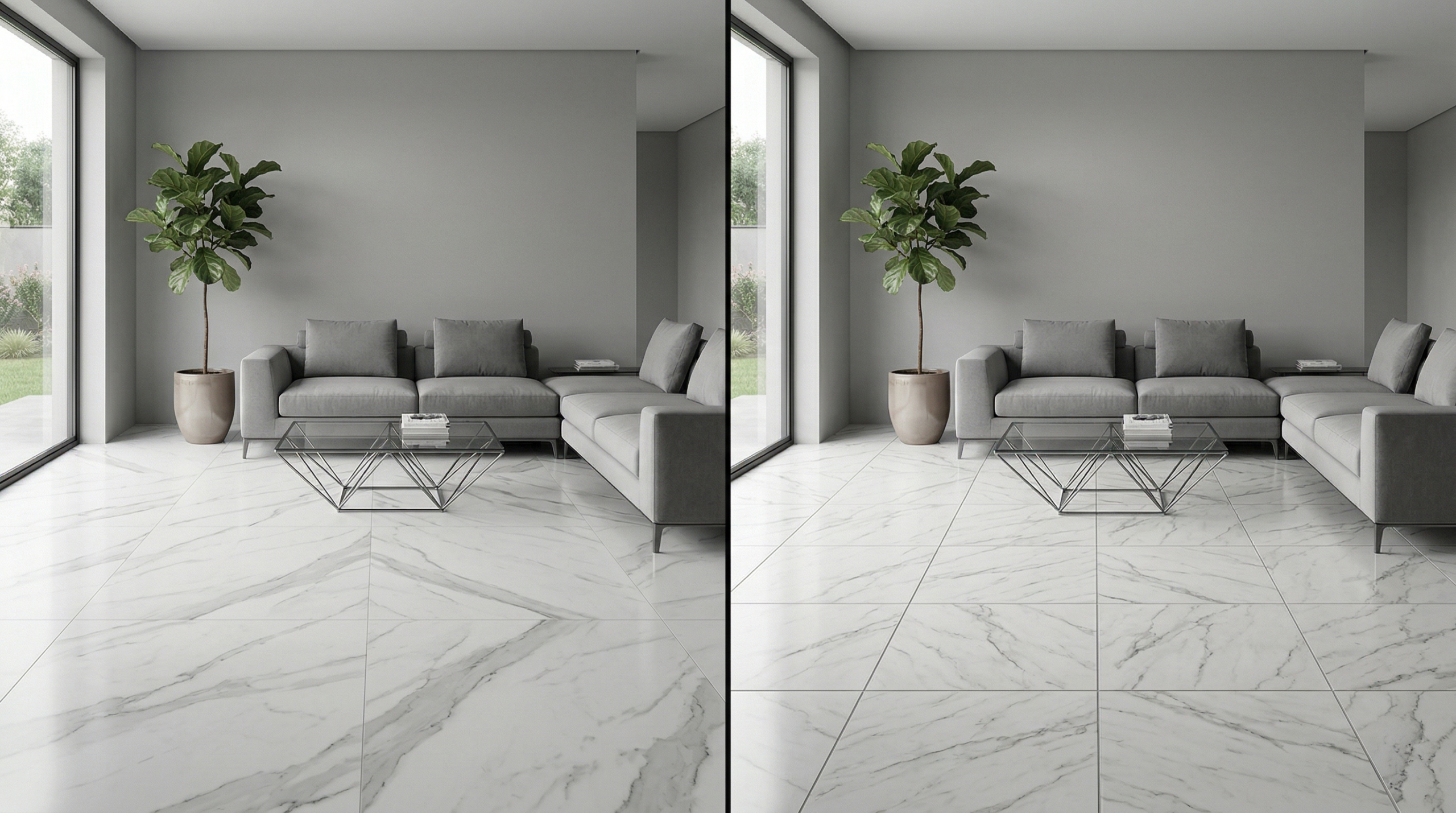 Comparación entre porcelanato importado y nacional en espacios interiores porcelanato importado vs nacional comparacion visual de calidad diseño y juntas en interiores modernos