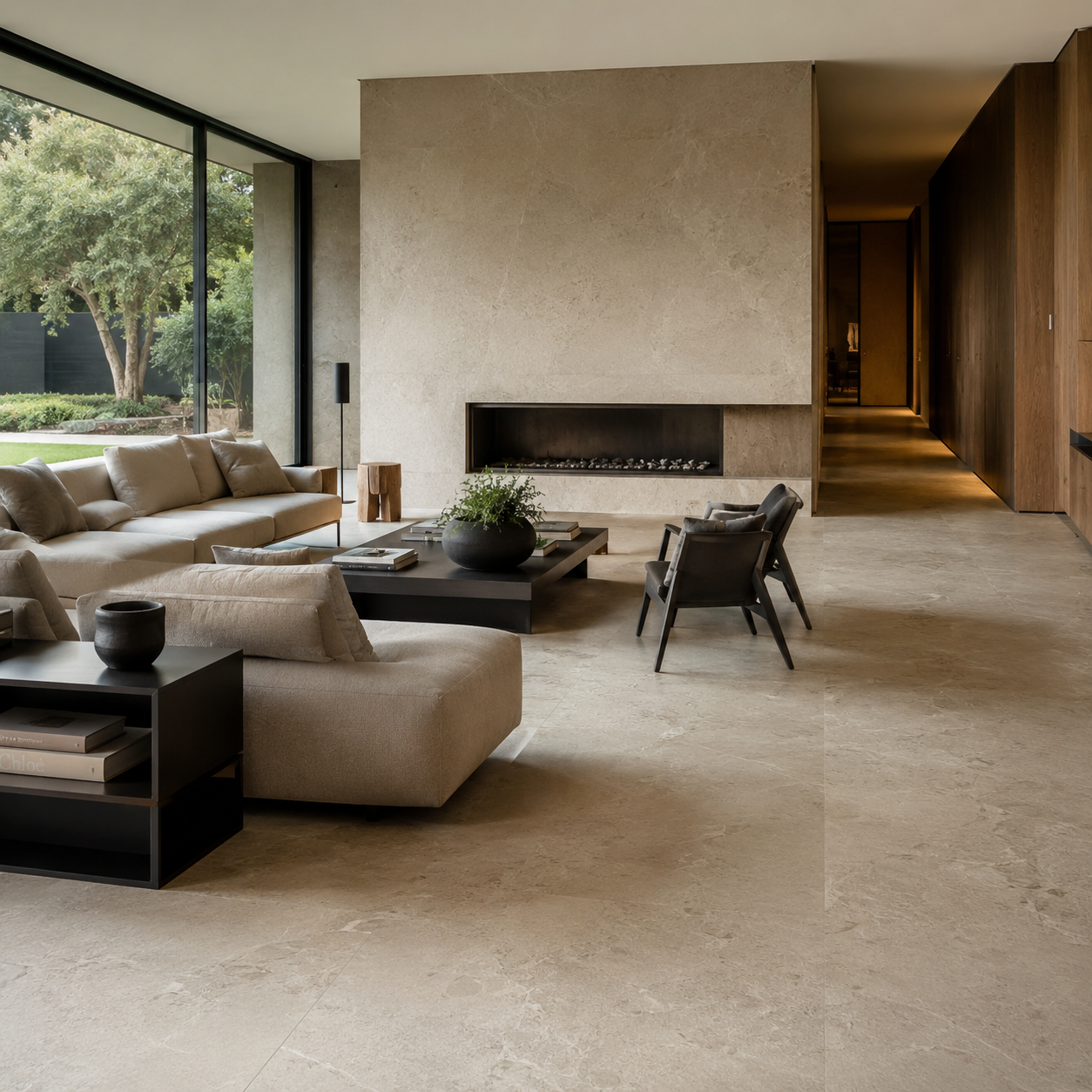 Minimalismo y amplitud con porcelanato de gran formato